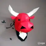 Koe hoofd in origami 3D, weergave 4