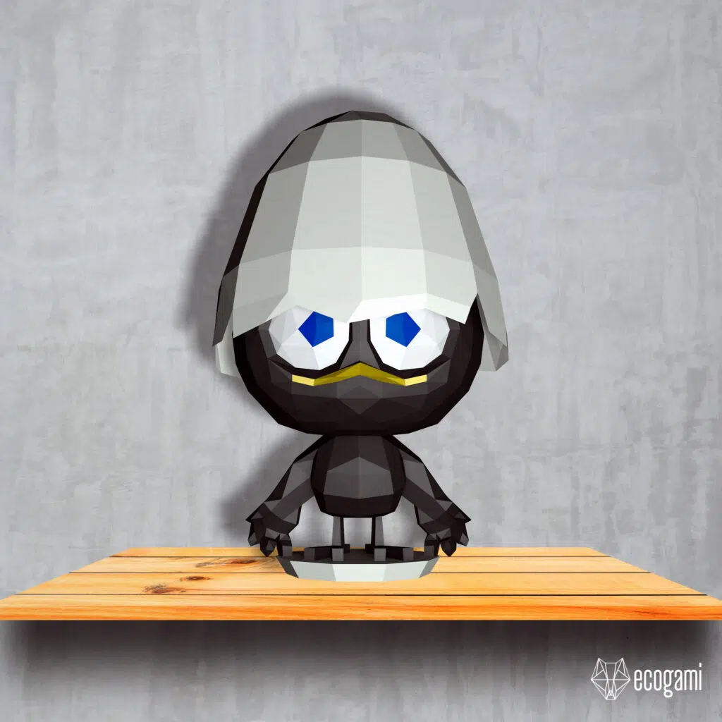 Calimero origami papercraft, detail