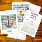 Papercraft of a ship anchor in 3D origami