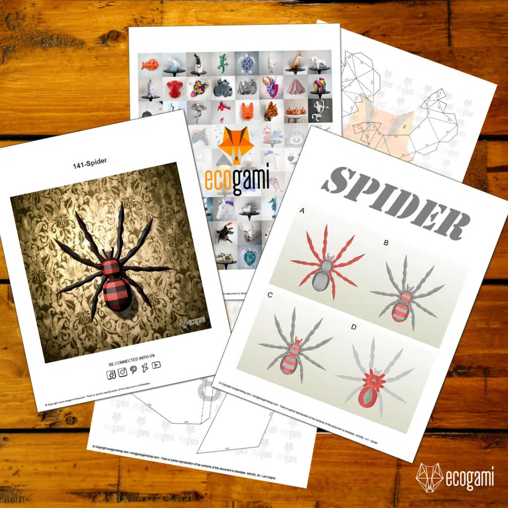 Papercraft de aranha em origami