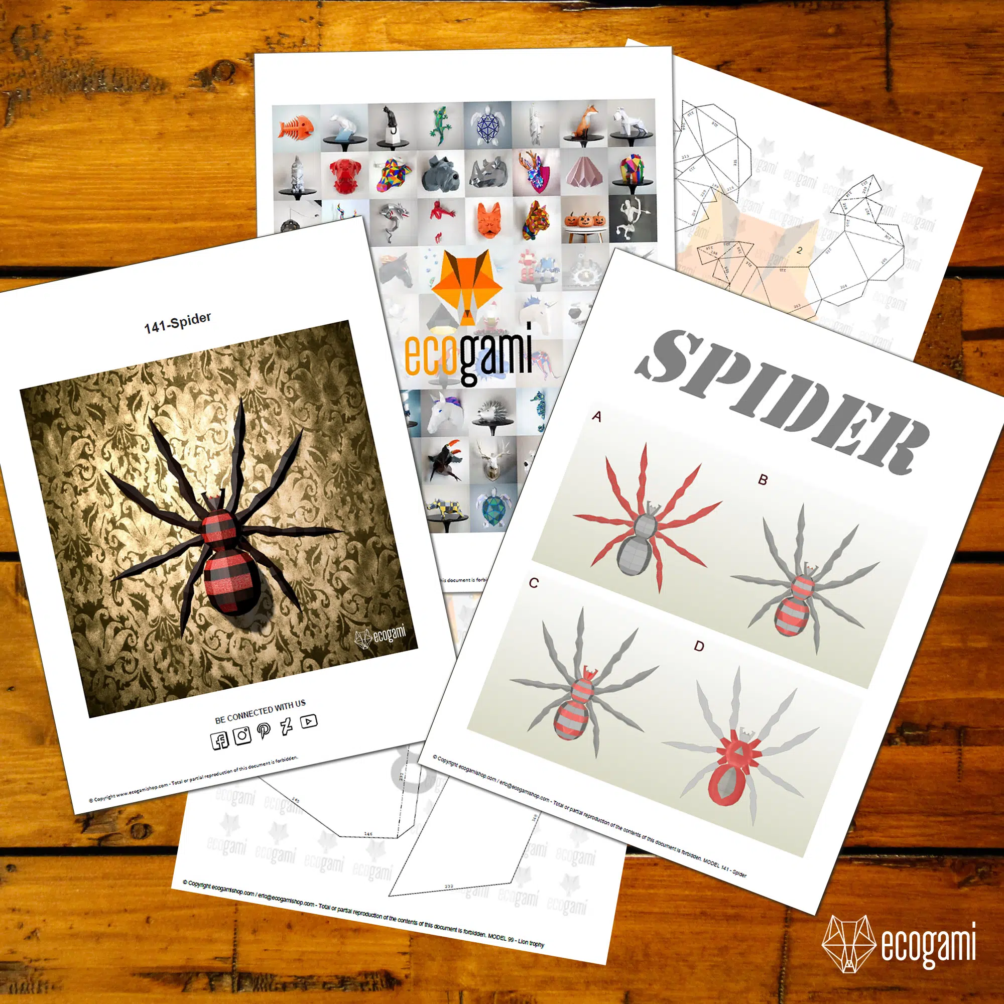 Papercraft araña en origami