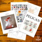 Papercraft van pelikanen in 3D-origami, weergave 2
