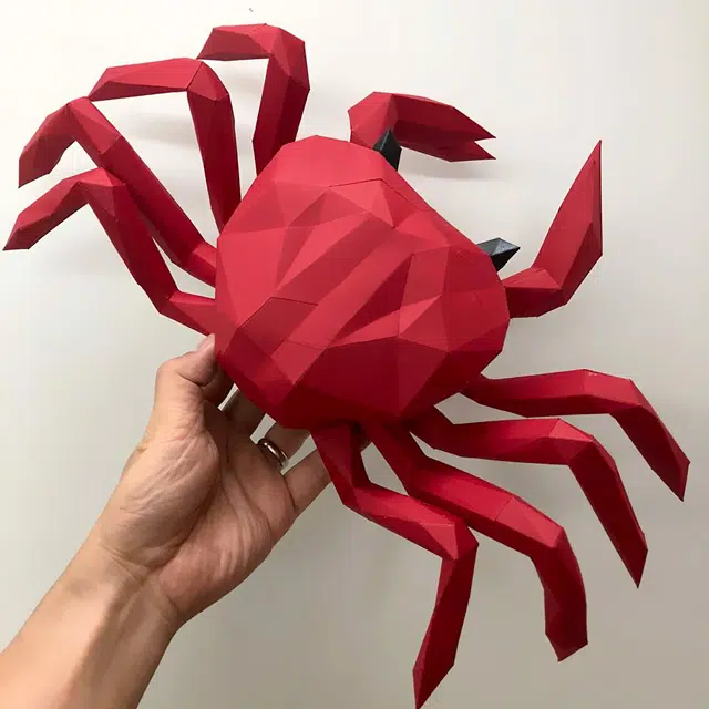 Papercraft de cangrejo en origami 3D