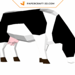 Papercraft de vaca em origami 3D