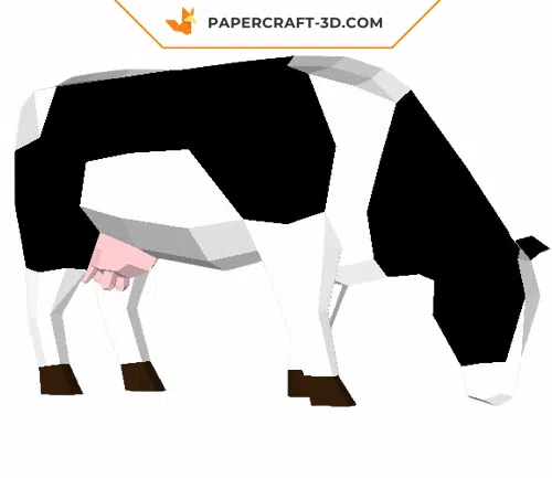 Papercraft de vaca en origami 3D