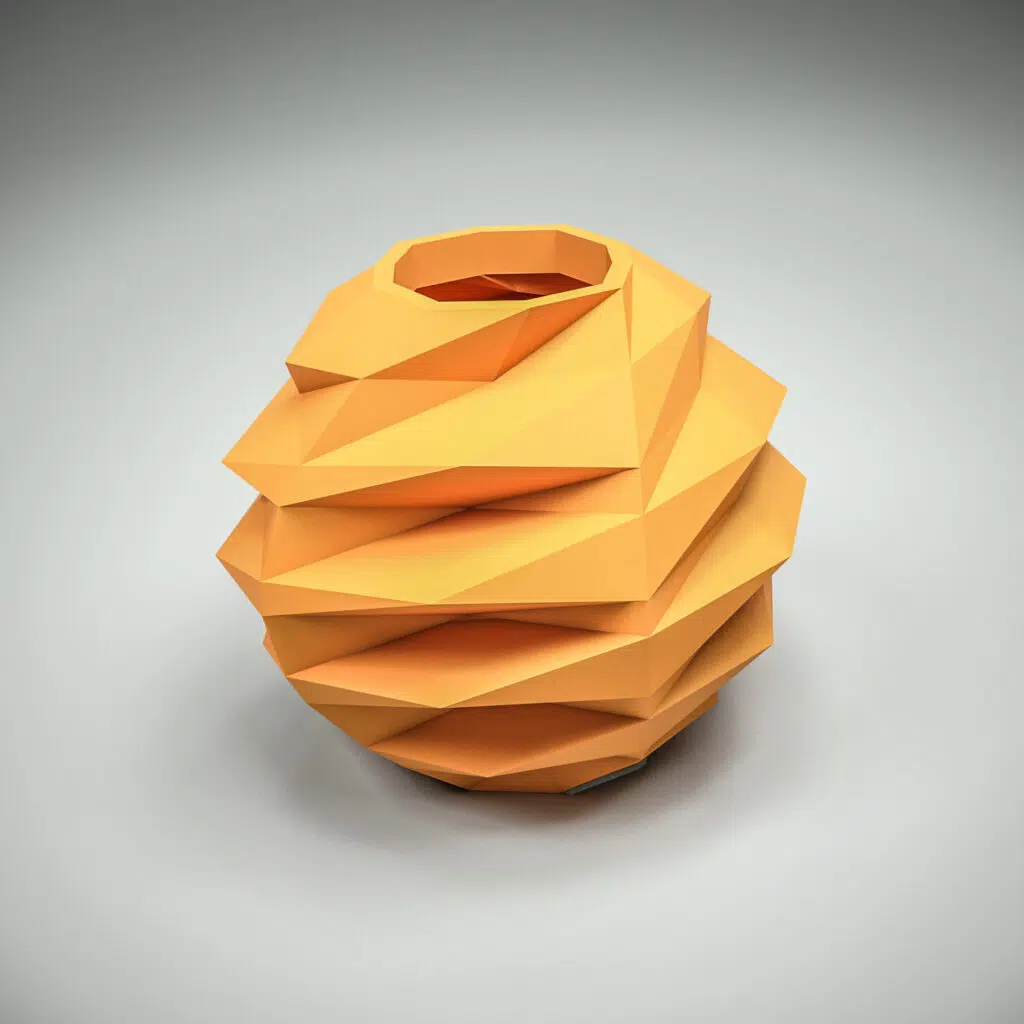 Papercraft de jarrón redondo en origami 3D