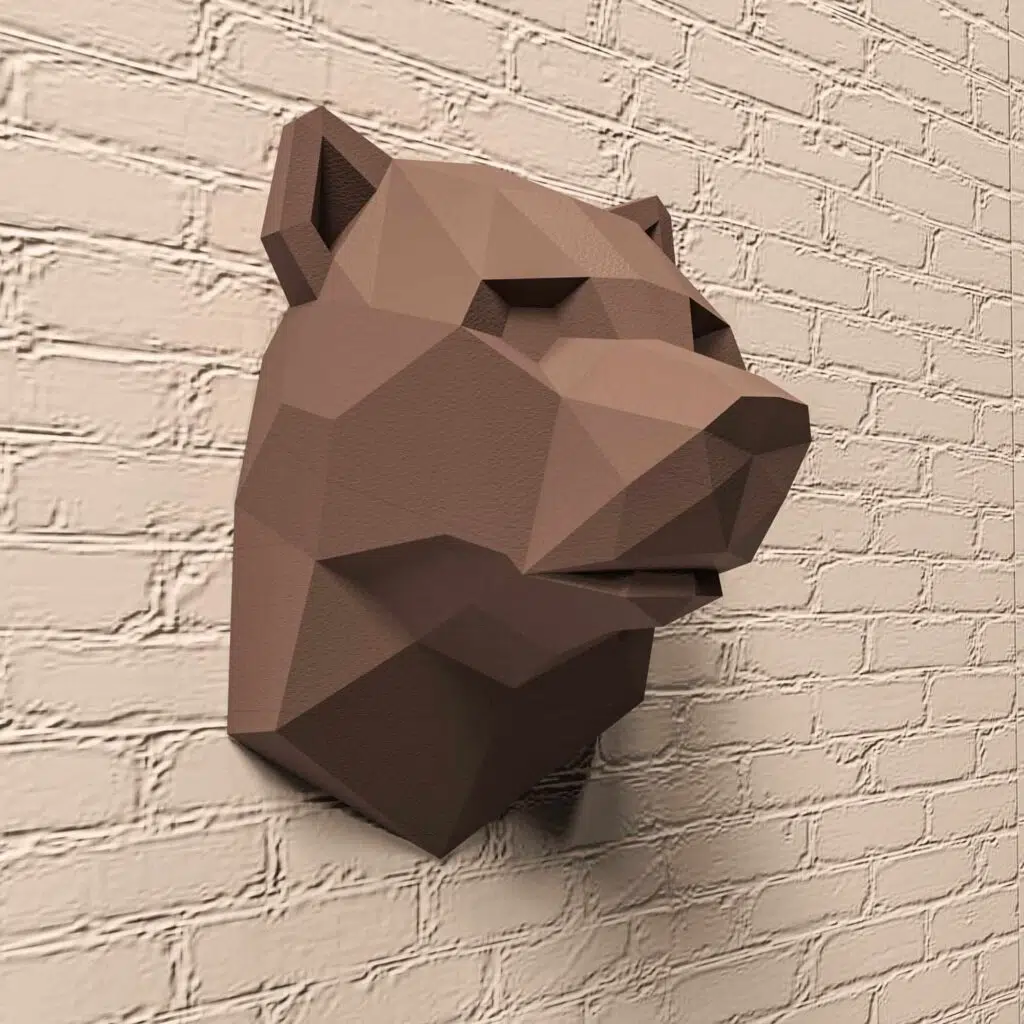Papercraft Bärenkopf aus Origami