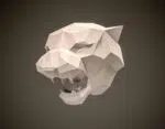 Papercraft Tiger-Trophäe in 3D-Origami