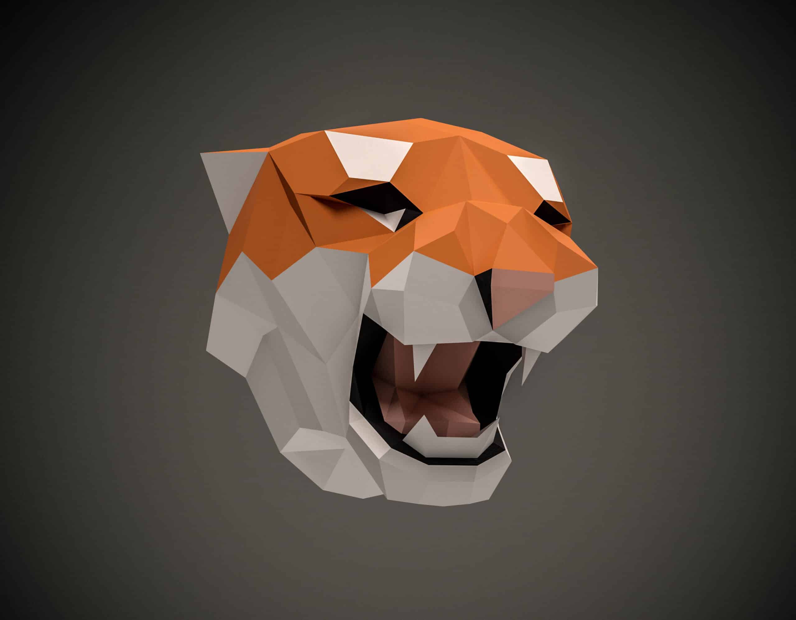 Papercraft Tiger-Trophäe in 3D-Origami Papercraft Tiger-Trophäe in 3D-Origami