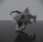 Papercraft of anglerfish in 3D origami