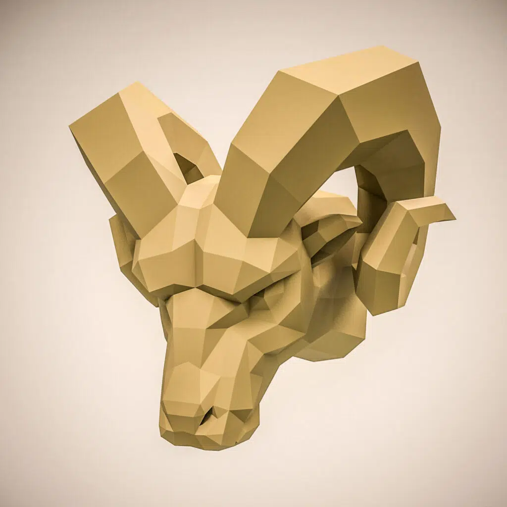Papercraft Widderkopf aus Origami