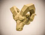 Papercraft ramskop in origami, 3D-model