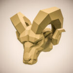 Papercraft testa di ariete in origami