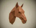 Paardenkop origami 3D papercraft, 3D-model