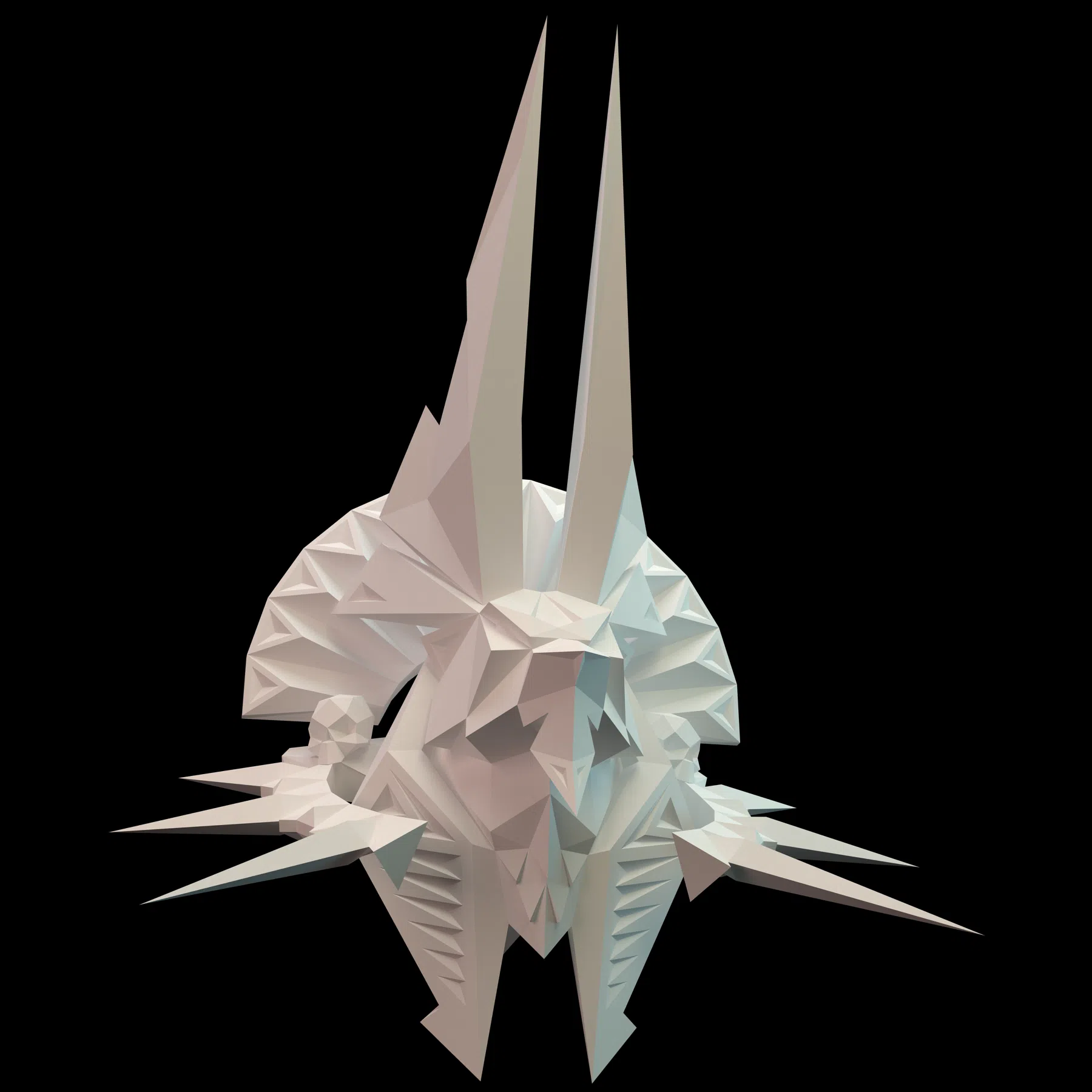 Papercraft cabeza de Anubis en origami 3D, montado
