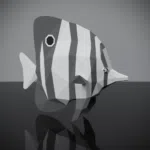 Papercraft de peixe-borboleta em origami 3D