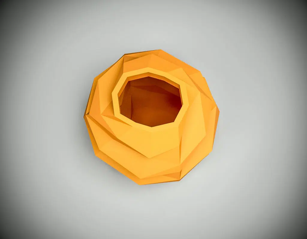 3D Origami Round Vase Papercraft