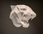 Papercraft Tiger-Trophäe in 3D-Origami