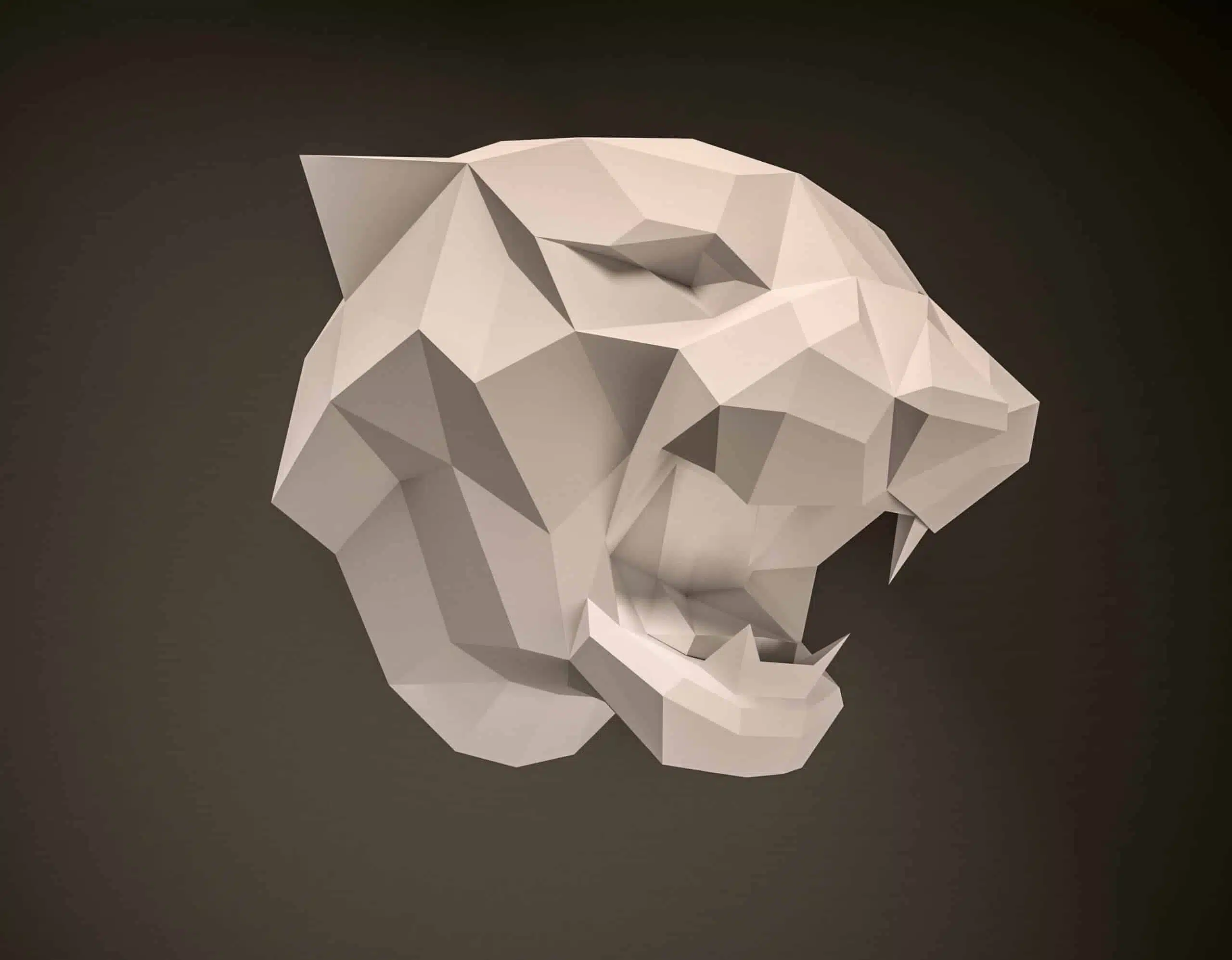 Tijger-trofee papercraft 3D, weergave 5