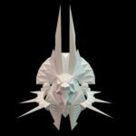 Papercraft head of Anubis in 3D origami