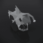 Papercraft of anglerfish in 3D origami