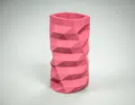Long papercraft vase for flowers in 3D origami