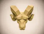 Papercraft ramskop in origami, weergave 2