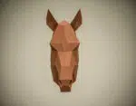 Paardenkop origami 3D papercraft, weergave 2