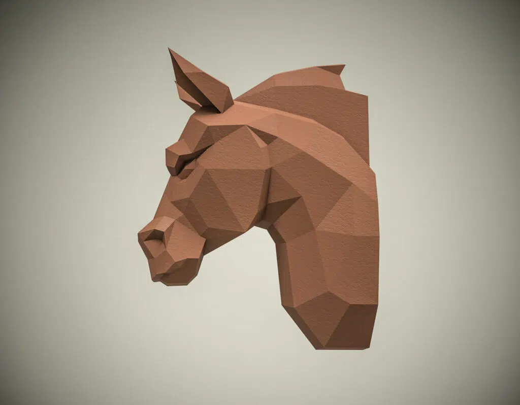 Paardenhoofd papercraft, weergave 2