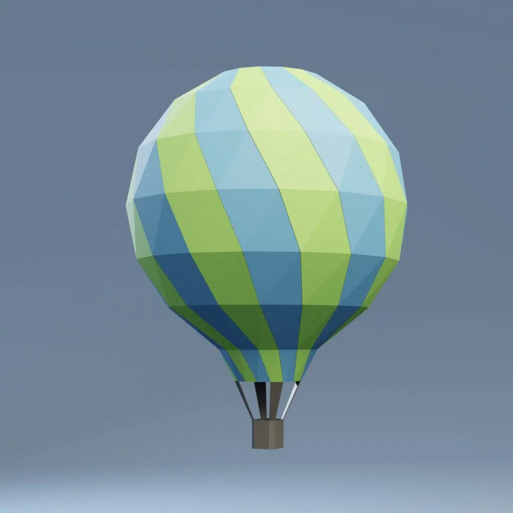 Papercraft de globo aerostático en origami 3D