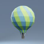 Papercraft of hot air balloon in 3D origami