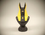 Papercraft bust of Anubis in 3D origami