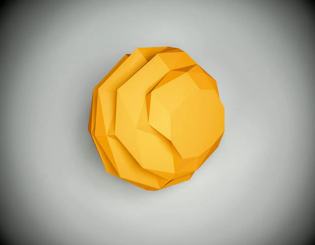 Papercraft de vaso redondo em origami 3D