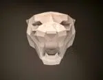 Tijger-trofee papercraft 3D, weergave 3
