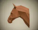 Paardenkop origami 3D papercraft, weergave 3