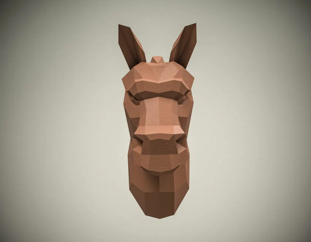 Paardenhoofd papercraft, weergave 3