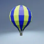 Papercraft di mongolfiera blu in origami 3D