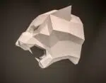 Papercraft Tiger-Trophäe in 3D-Origami