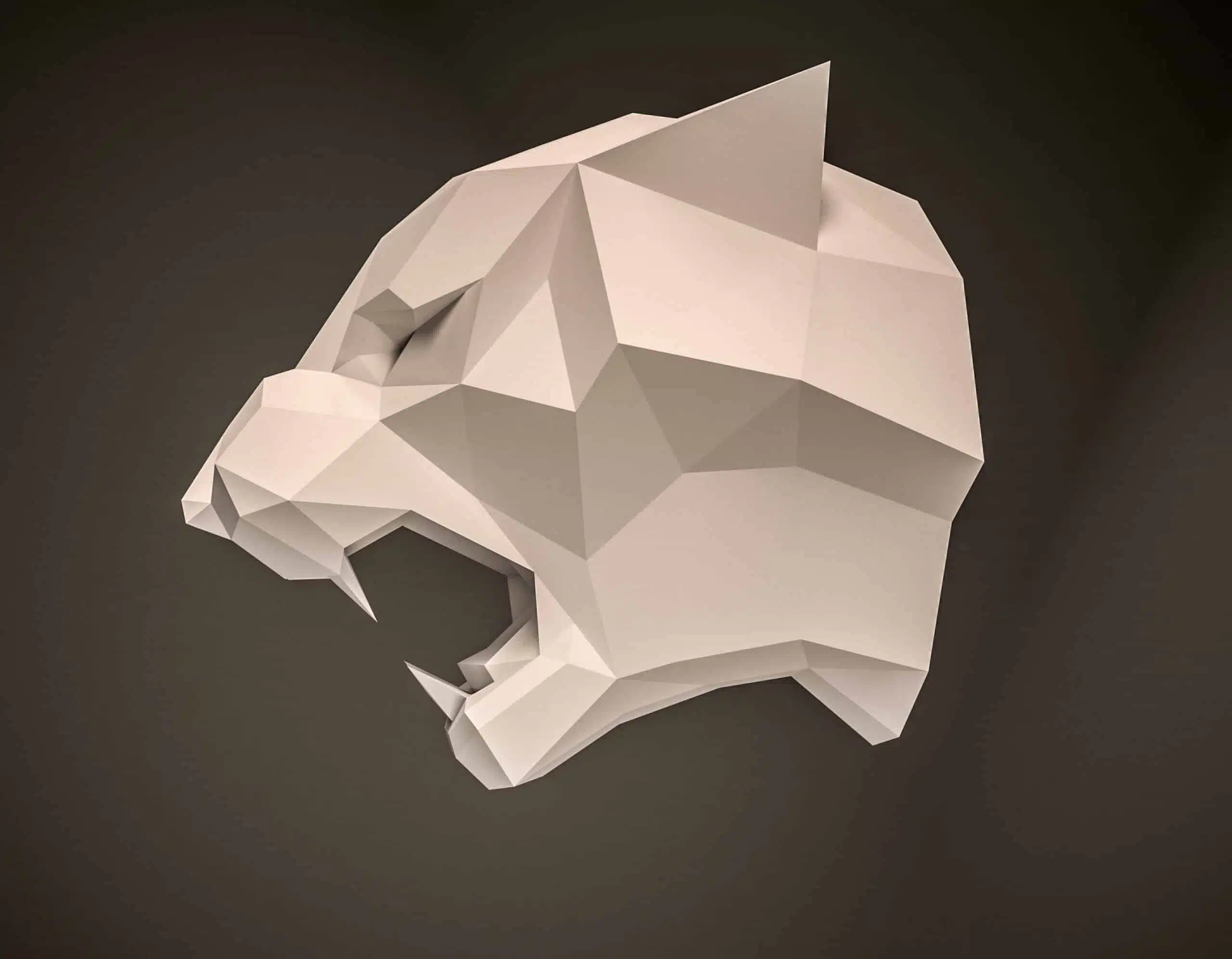 Tijger-trofee papercraft 3D, weergave 4