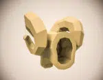 Papercraft ramskop in origami, weergave 4