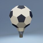 Papercraft of hot air balloon in 3D origami
