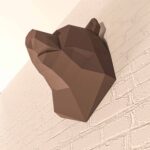 Papercraft Bärenkopf in Origami