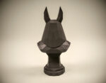 Papercraft bust of Anubis in 3D origami