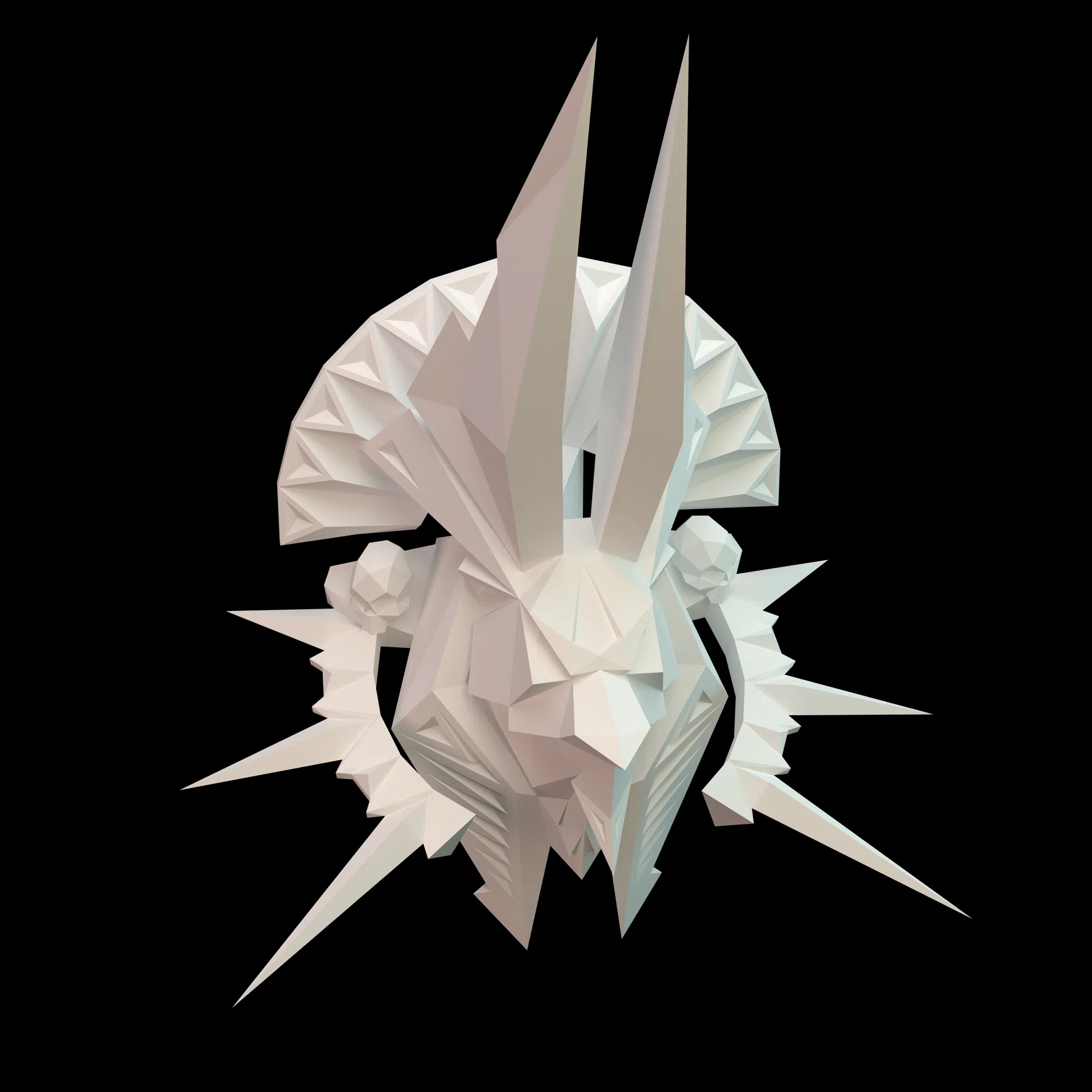 Papercraft cabeza de Anubis en origami 3D, modelo 3D
