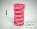 Long papercraft vase for flowers in 3D origami