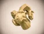 Papercraft ramskop in origami, weergave 5