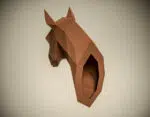 Paardenkop origami 3D papercraft, weergave 5
