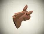 Paardenhoofd papercraft, weergave 5