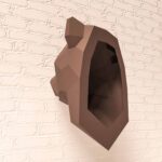 Papercraft Bärenkopf in Origami