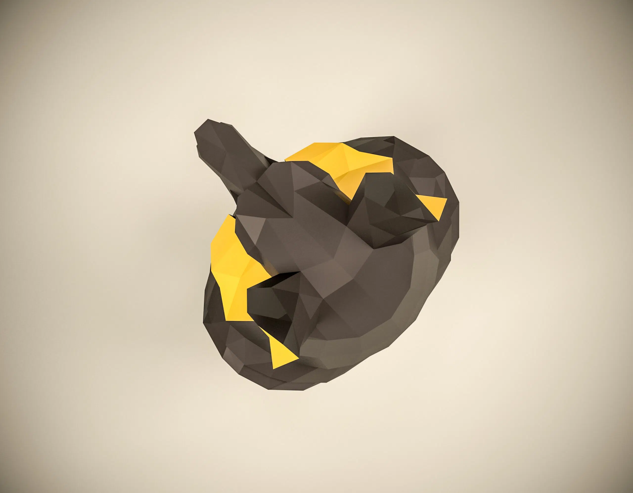 Buste van Anubis in 3D-origami, weergave 5